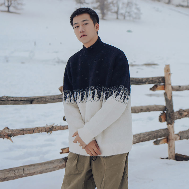 2021 New Winter Contrast Men's Warm Fashion Casual Knit Pullover Men Wild Loose Korean Stand-up Collar Sweater Mens Clothes M-2xl 9wf0, Black
2021 New Winter Contrast Men's Warm Fashion Casual Knit Pullover Men Wild Loose Korean Stand-up Collar Sweater Mens Clothes M-2xl 9wf0, Black