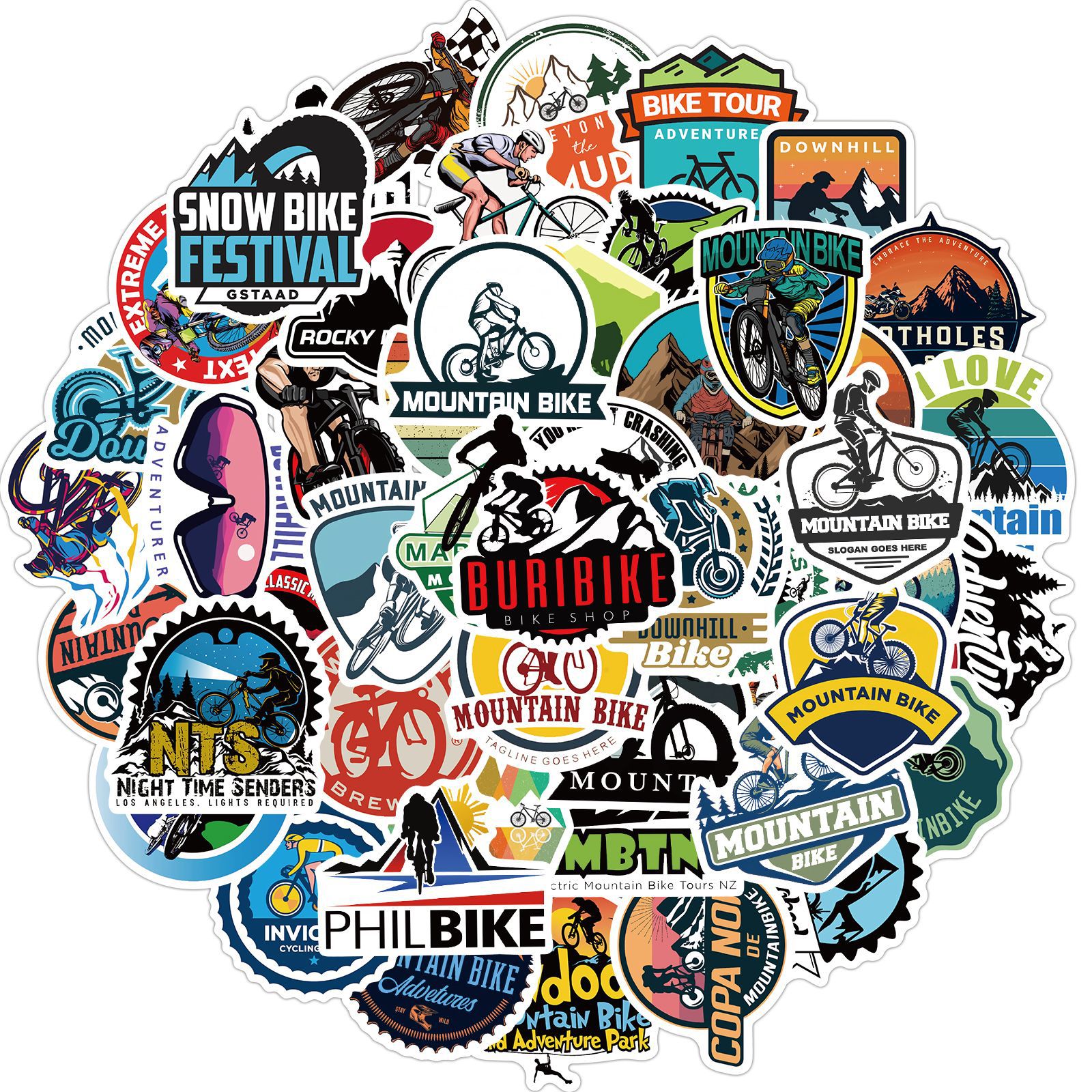 50 PCS Mixed No Repeating Mountain bike Tour Skateboard Stickers For Car Laptop Fridge Helmet Pad Bicycle Motorcycle PS4 book Guitar Pvc Decal, Multi colors
50 PCS Mixed No Repeating Mountain bike Tour Skateboard Stickers For Car Laptop Fridge Helmet Pad Bicycle Motorcycle PS4 book Guitar Pvc Decal, Multi colors