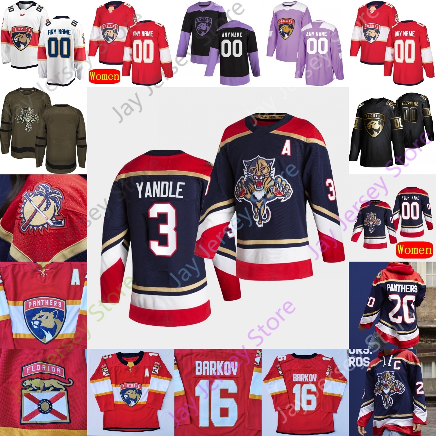 Florida Panthers Hockey Jersey Aleksander Barkov Anthony Duclair Aaron Ekblad Patric Hornqvist Huberdeau Yandle Acciari Bobrovsky, Black;red
Florida Panthers Hockey Jersey Aleksander Barkov Anthony Duclair Aaron Ekblad Patric Hornqvist Huberdeau Yandle Acciari Bobrovsky, Black;red