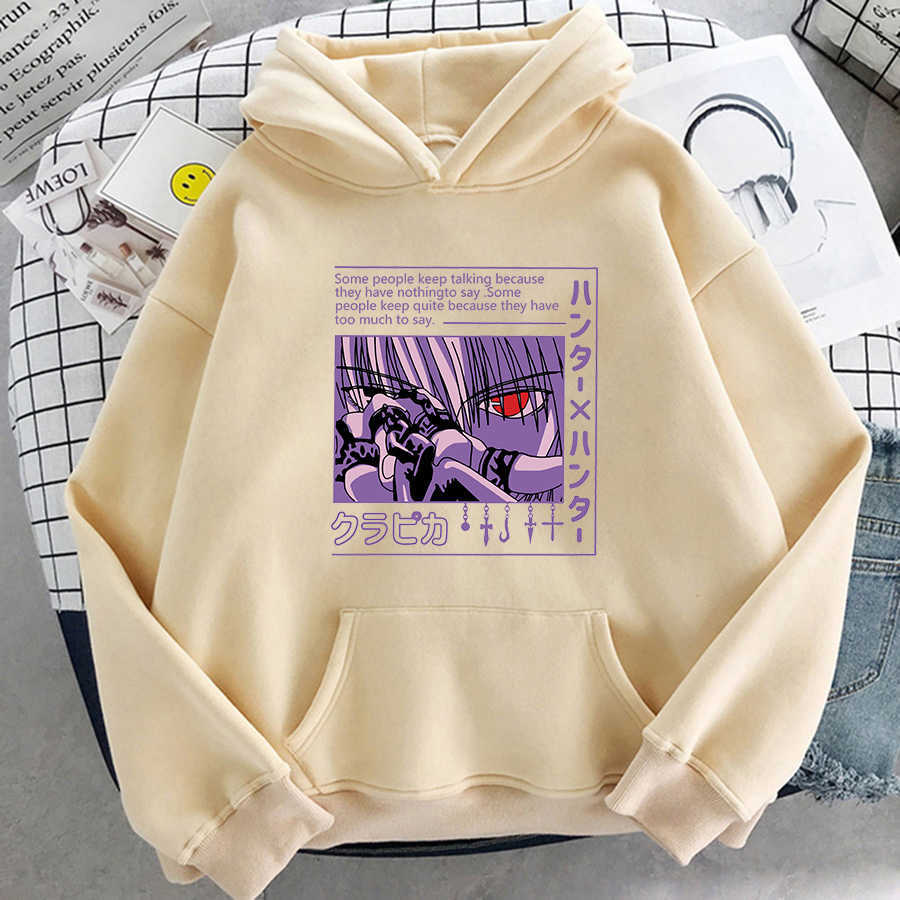 Anime Hoodie Hunter X Hunter Kurapika Men Long Sleeve Manga Kurapika HxH Devil Eye Hoodies Killua Zoldyck Devil Eye Hoody Y0804