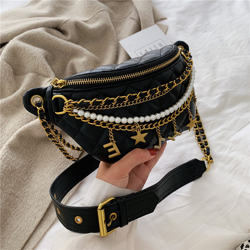 Solid Color Chest Chain Woman Shoulder PU Leather Beaded Messenger Letter Waist Bag Luxury Handbags Women Designer 210306
Solid Color Chest Chain Woman Shoulder PU Leather Beaded Messenger Letter Waist Bag Luxury Handbags Women Designer 210306