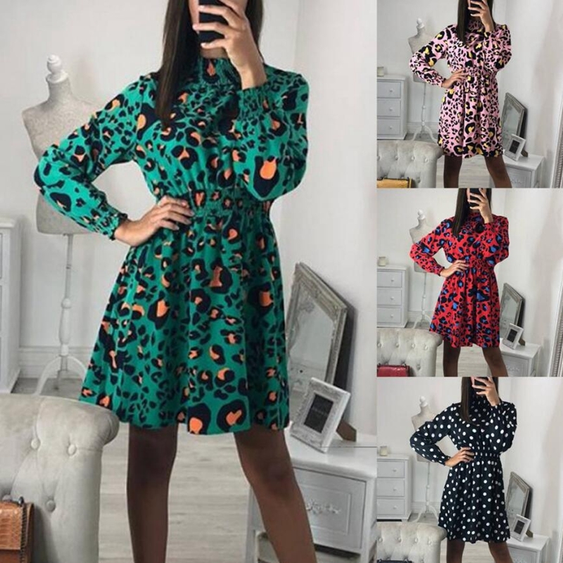 2021 Fashion New Chiffon Print Stand Collar Leopard Elastic Waist Long Sleeve Women Casual Dot Mini Black Es Ol8c, Pink
2021 Fashion New Chiffon Print Stand Collar Leopard Elastic Waist Long Sleeve Women Casual Dot Mini Black Es Ol8c, Pink