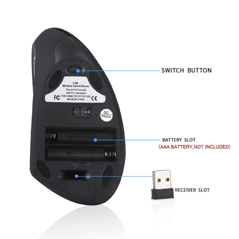Ergonomic Vertical Mouse Wireless Left Hand Computer Gaming Mice 5D USB Optical Mouse Gamer Mause For Laptop PC Game