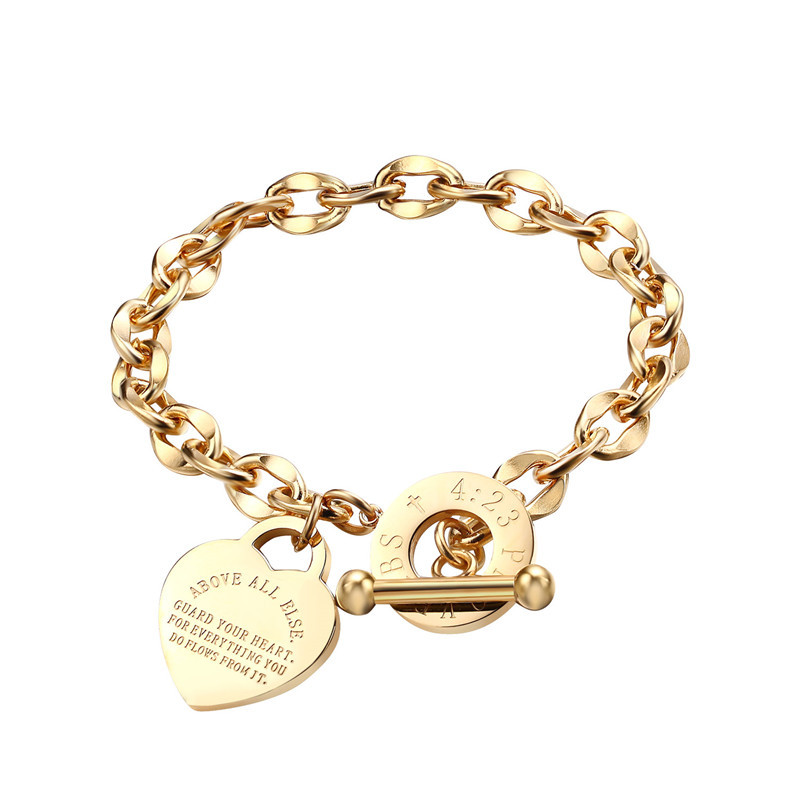 Love Heart Bracelets Stainless Steel O Chain Personalized Bible Proverbs Charm Bracelet For Women Gold Jewelry Gift, Golden;silver
Love Heart Bracelets Stainless Steel O Chain Personalized Bible Proverbs Charm Bracelet For Women Gold Jewelry Gift, Golden;silver