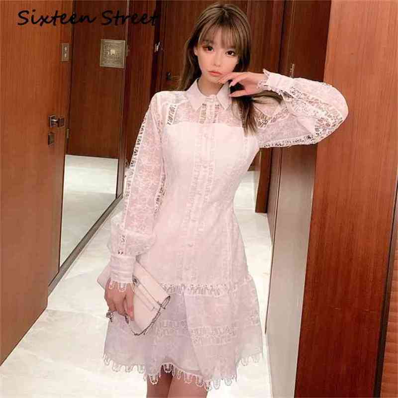 Runway Style Woman's Dress White Lace High Waist Casual Vestidos Spring Autumn Turn-down Collar Sexy Vintage Female 210603, Rice white
Runway Style Woman's Dress White Lace High Waist Casual Vestidos Spring Autumn Turn-down Collar Sexy Vintage Female 210603, Rice white