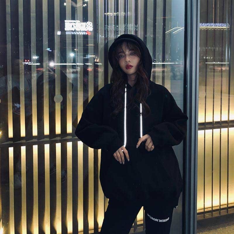 NiceMix The Angel On Your Back letter Printed Street Style Thick Unisex Hoodies Winter Warm Pullover Coat Women Punk Hoodies 201102
