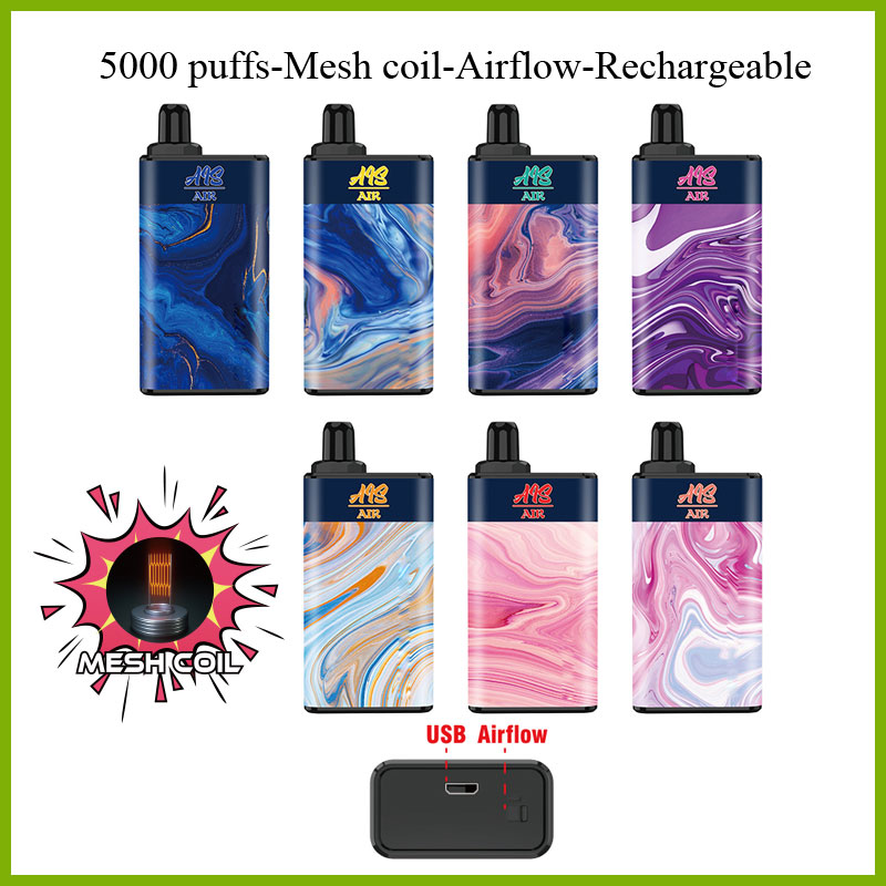 AIS AIR disposable pen rechargeable 5000 puffs electronic cigarette mesh coil with 15ml vape pod and airflow 5pcs one display
AIS AIR disposable pen rechargeable 5000 puffs electronic cigarette mesh coil with 15ml vape pod and airflow 5pcs one display