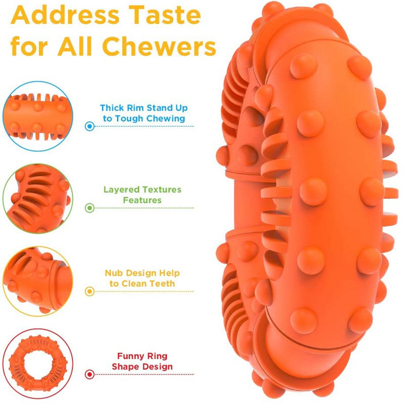 Aggressive Chewers Natural Rubber Long Lasting Indestructible Dog Toys Durable Puppy Chew Toy for Small Medium Large Dogs Blue