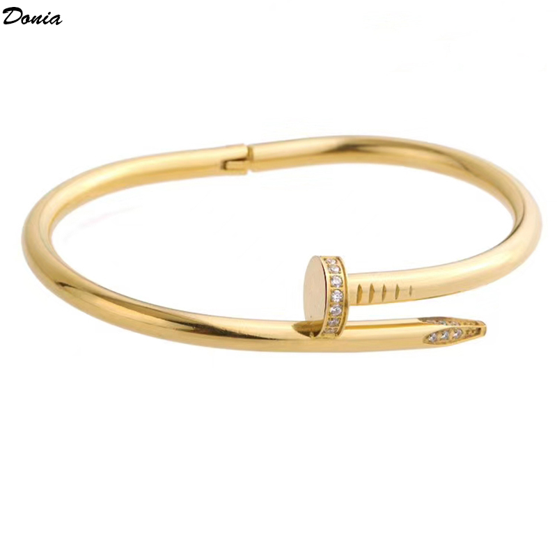 Donia Jewelry Designer Bracelet nail classic titanium steel micro inlaid Zircon Bracelet for men and women luxury Bracelet, Black
Donia Jewelry Designer Bracelet nail classic titanium steel micro inlaid Zircon Bracelet for men and women luxury Bracelet, Black