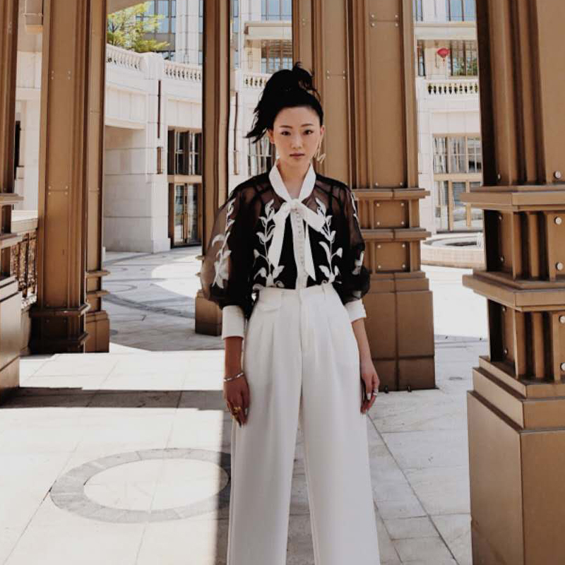 Floral Embroidery Sheer Shirt Summer Clothes Women Bandage Tops Long Lantern Sleeve Vintage Ladies Blouse Korean 210225