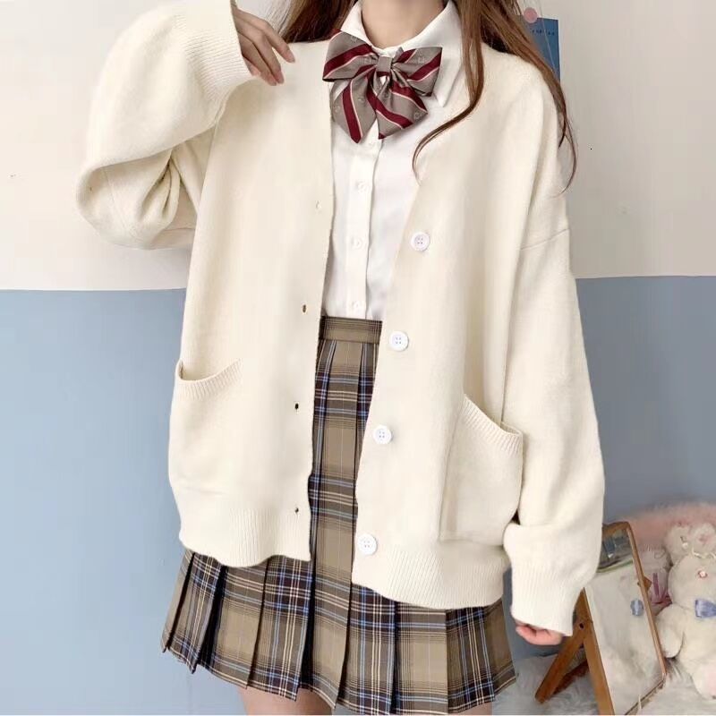 Women' Sweaters Japanese kawaii sweet cardigan winter sweatshirt with low-necked cotton student uniform school jk woman' jacket AR27, 1# shoe box
Women' Sweaters Japanese kawaii sweet cardigan winter sweatshirt with low-necked cotton student uniform school jk woman' jacket AR27, 1# shoe box