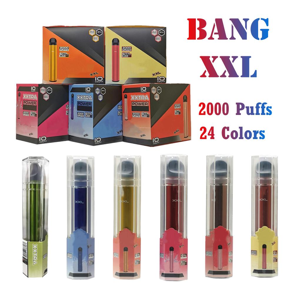 Bang XXL Disposable Vape Pen E Cigarette Device 2000 Puffs 24 Colors Kit 850mAh Battery 6.0ml Pre-filled Cartridge Starter
Bang XXL Disposable Vape Pen E Cigarette Device 2000 Puffs 24 Colors Kit 850mAh Battery 6.0ml Pre-filled Cartridge Starter