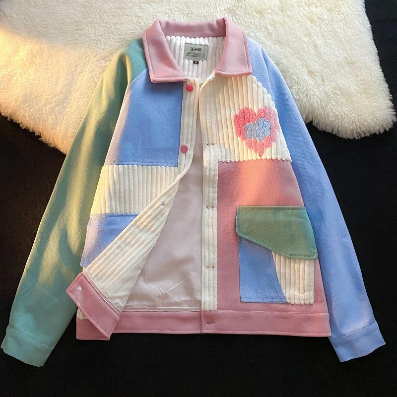 Women' Jackets Coat Fall 2021 Corduroy Jacket Niche Design High Quality Macarons Contrasting Color National Tide, The picture color
Women' Jackets Coat Fall 2021 Corduroy Jacket Niche Design High Quality Macarons Contrasting Color National Tide, The picture color
