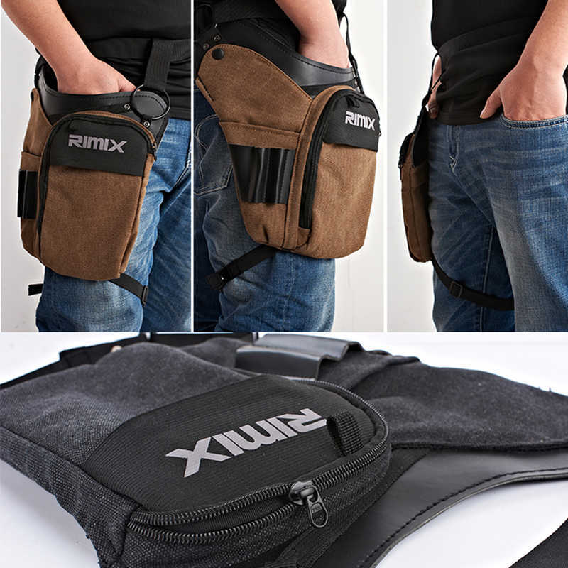 YoReAi Multifunctional Tactical Canvas Men Waist Bags Outdoor Cycling Sport Electrician Tool Leg Bag Motorcycle Riding Belt Pack 210708