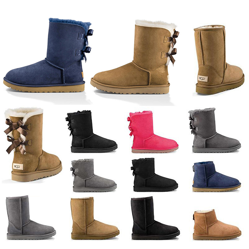 Ankle Snow Women boots Bailey Bow Winter Girls Boot fur leather Chestnut Black Grey Brown Simple Uggs Shoes Size 36-44 Australians Outdoor l
Ankle Snow Women boots Bailey Bow Winter Girls Boot fur leather Chestnut Black Grey Brown Simple Uggs Shoes Size 36-44 Australians Outdoor l