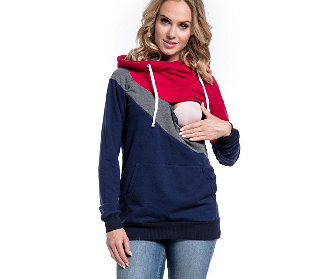 HGTE Casual Hoodies Sweatsgurts Women Maternity Nursing Pullover Breastfeeding For Pregnant Women Mother Breast Feeding Tops 201102