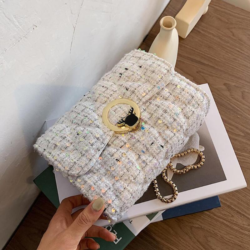 Sequins Flip Crossbody bag 2021 Summer New High-quality Woolen cloth Women's Designer Handbag Chain Shoulder Messenger Bag, Black
Sequins Flip Crossbody bag 2021 Summer New High-quality Woolen cloth Women's Designer Handbag Chain Shoulder Messenger Bag, Black