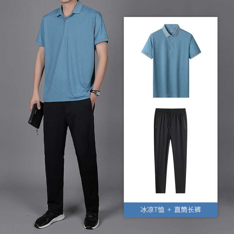 summer suit middle aged old men's ice silk Tshirt sportswear casual father's clothes, Fog blue shorts suit
summer suit middle aged old men's ice silk Tshirt sportswear casual father's clothes, Fog blue shorts suit