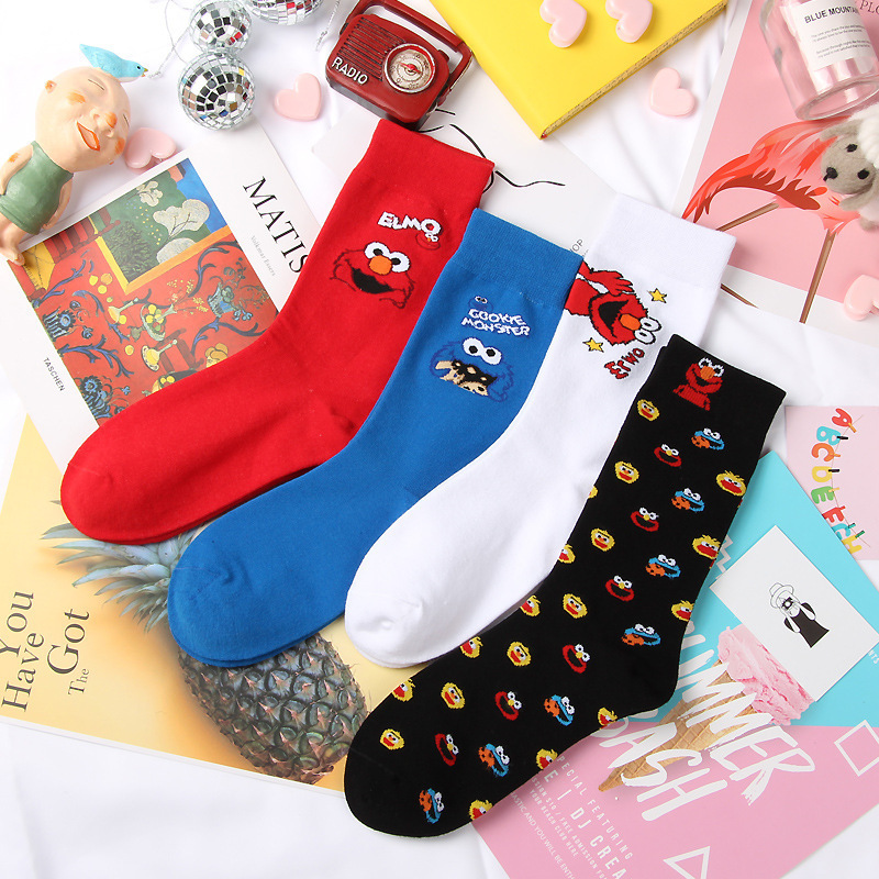 Socks Autumn and Winter Fashion Women's Korean Sesame Street Trend Cartoon Pile All Cotton Medium Tube, Sesame street blue
Socks Autumn and Winter Fashion Women's Korean Sesame Street Trend Cartoon Pile All Cotton Medium Tube, Sesame street blue