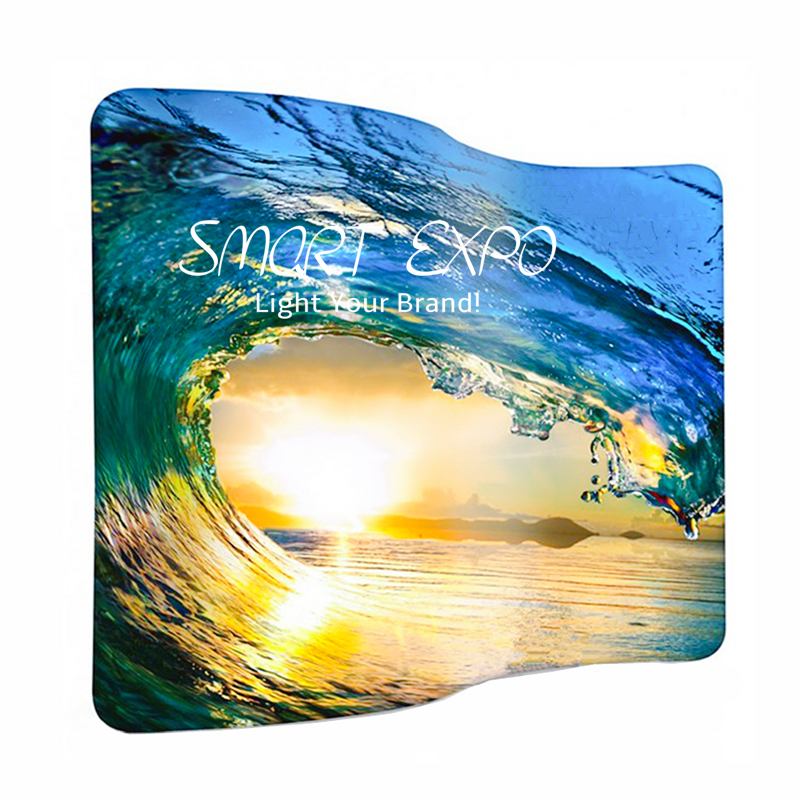 10ft S Shaped Line Hot-Selling Exhibition Booth Advertising Display with Thick Aluminum Tube Tension Fabric Printed Graphic Portable Carry Bag