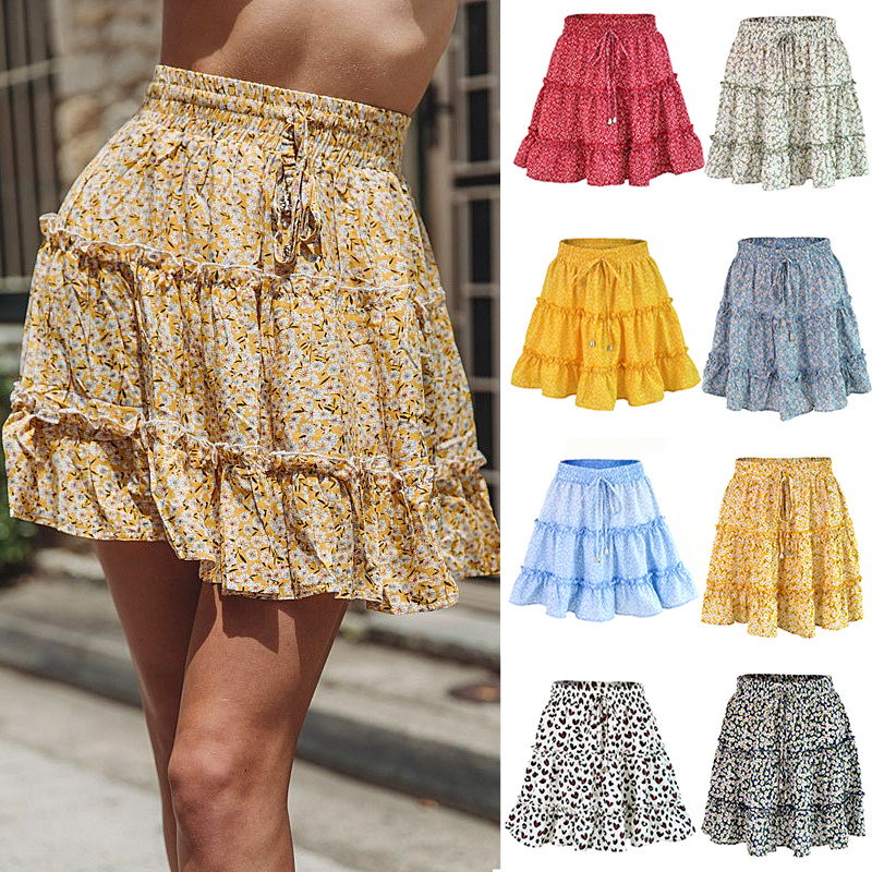 New Summer Women's Skirts Printed Sexy Casual Fashion Beach Cover Up Plus Size Multi Colors Patterns 210309