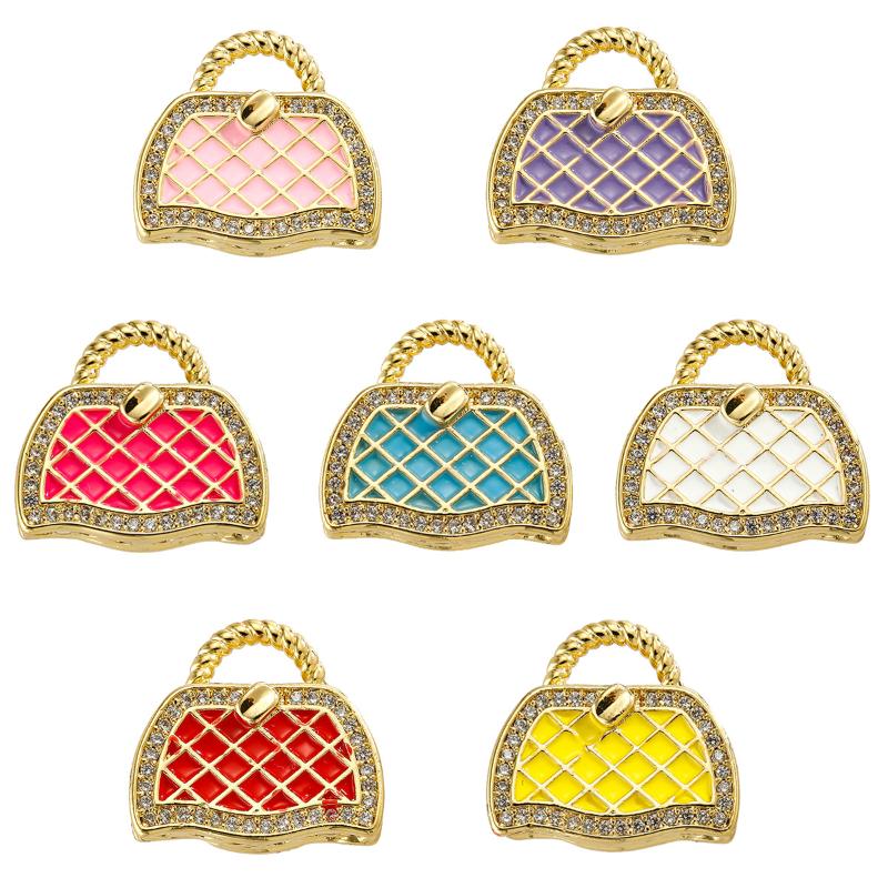 Charms Enamel CZ Micro Pave Colorful Bag Charm For Women Bracelet Necklace Making Fashion Pendant Handmade Craft Jewelry Wholesale, Bronze;silver
Charms Enamel CZ Micro Pave Colorful Bag Charm For Women Bracelet Necklace Making Fashion Pendant Handmade Craft Jewelry Wholesale, Bronze;silver