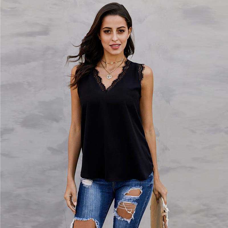 Casual Solid Summer Women Tank Top Sexy V-Neck Sleeveless Lace Patchwork Female Camis Plus Size -2XL W664 210526, Black
Casual Solid Summer Women Tank Top Sexy V-Neck Sleeveless Lace Patchwork Female Camis Plus Size -2XL W664 210526, Black