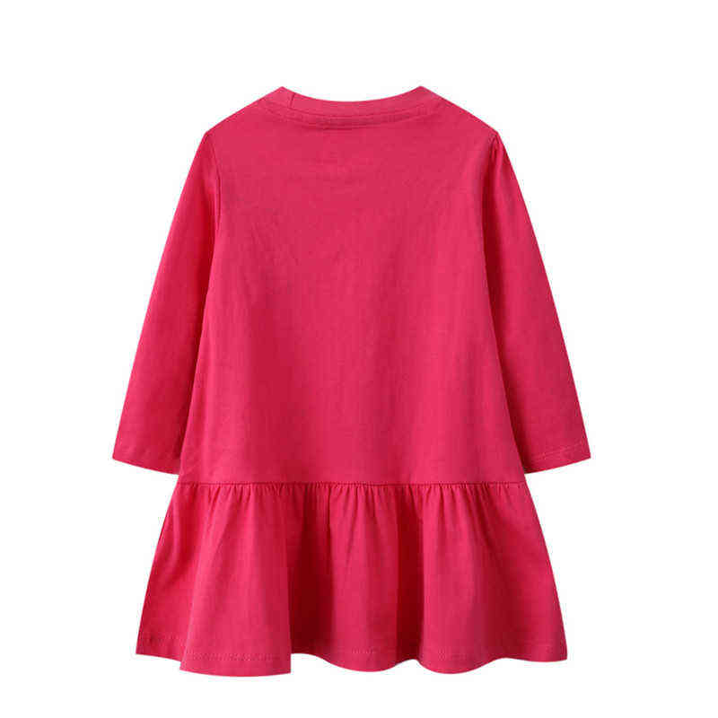 Jumping Meters Princess Girls Dresses For Autumn Winter Children's Clothes Cartoon Bag Print Lovely Kids Party School 220121