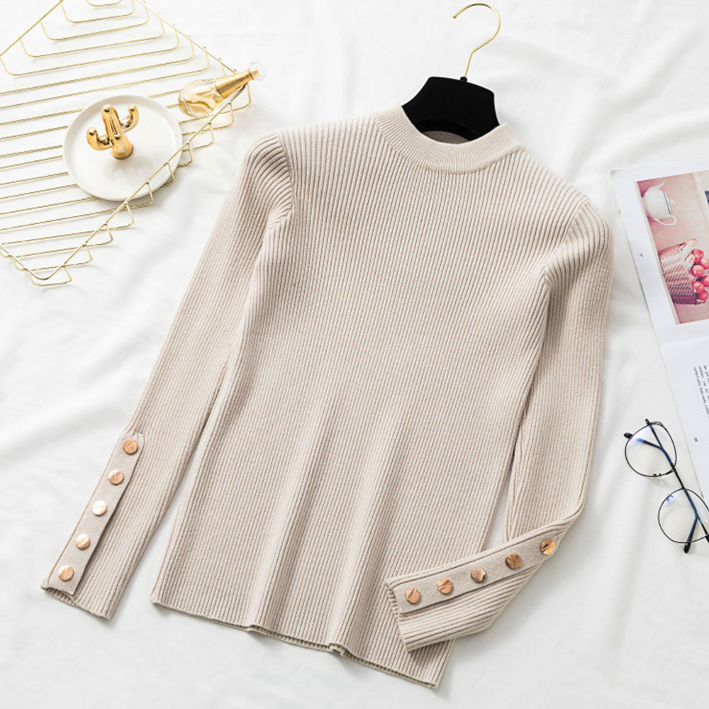 2021 New Elegant Korean Button Long Sleeve o Neck Sweater Women Winter Casual Solid Knitted Pullovers Thick Warm Elasticity Jumpers Tops Mqv, As photo
2021 New Elegant Korean Button Long Sleeve o Neck Sweater Women Winter Casual Solid Knitted Pullovers Thick Warm Elasticity Jumpers Tops Mqv, As photo
