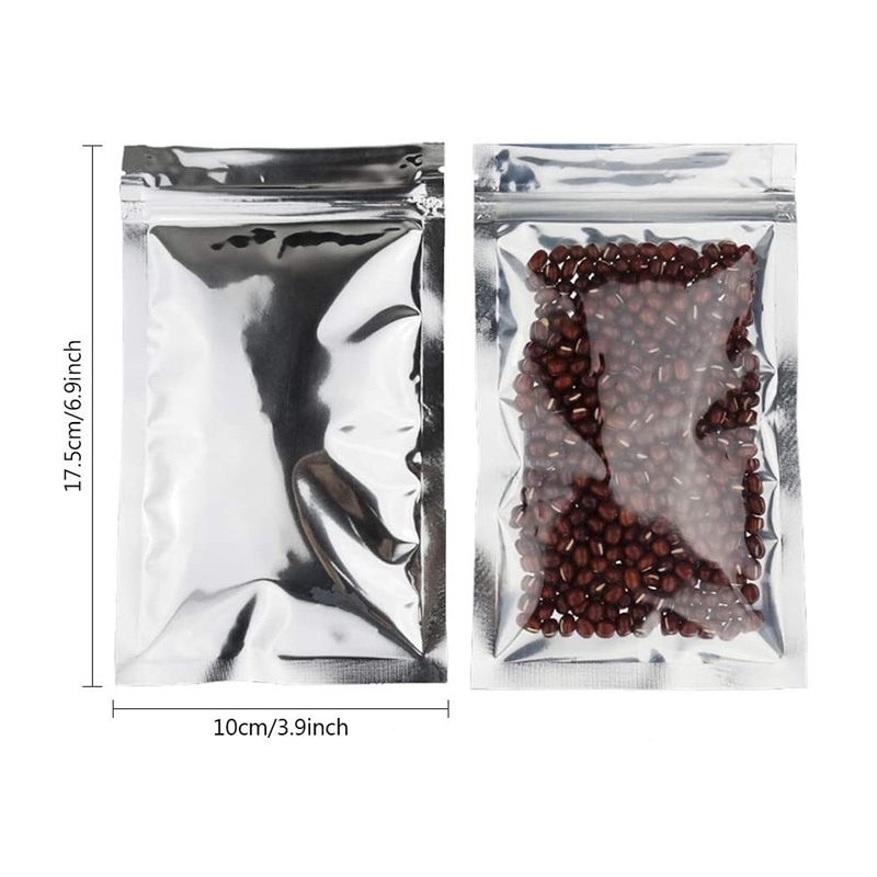 17 Size Mylar Smell Proof Bags Resealable Flat Self seal Bags Food Storage Packaging Pouch Clear Silver Aluminum Foil Bags LX4267