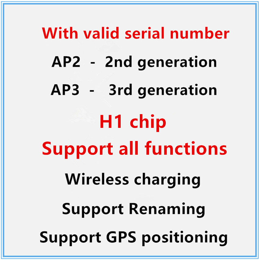 GPS Rename AP2 AP3 Wireless Bluetooth Earbuds Chip Wireless Charging Case Optical In-Ear Detection Pods PK Air 3 Pro 2 gen 3 gen earphone
GPS Rename AP2 AP3 Wireless Bluetooth Earbuds Chip Wireless Charging Case Optical In-Ear Detection Pods PK Air 3 Pro 2 gen 3 gen earphone