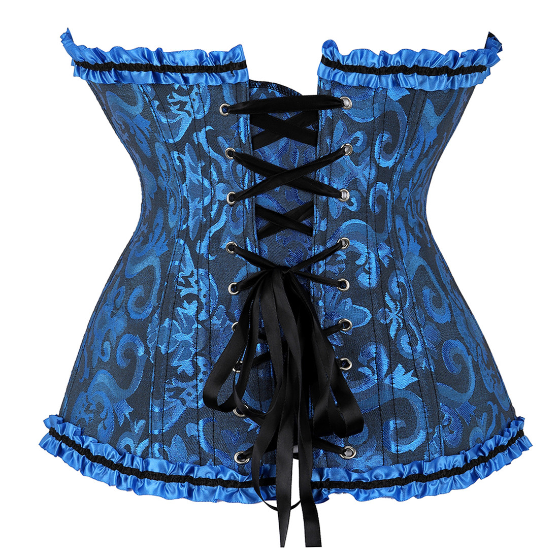 Plus Size Brocade Corset Top with Floral Embroidery Elegant Overbust Bodice for Special Occasions Wedding or Parties XS-6XL