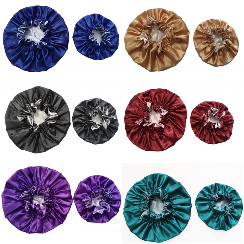 Mommy and Me Satin Bonnet Double Layer Women Night Sleeping Cap Children Head Cover Hair Accessories Reversible Silky Bonnet 254 Q2, Color mix
Mommy and Me Satin Bonnet Double Layer Women Night Sleeping Cap Children Head Cover Hair Accessories Reversible Silky Bonnet 254 Q2, Color mix