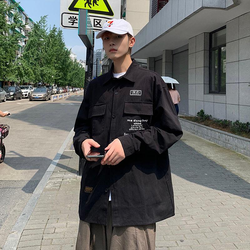 2021 Spring And Autumn New Youth Fashion Loose Personality Simple Letter Printing Long-sleeved Shirt Fashion Casual Top M-2XL