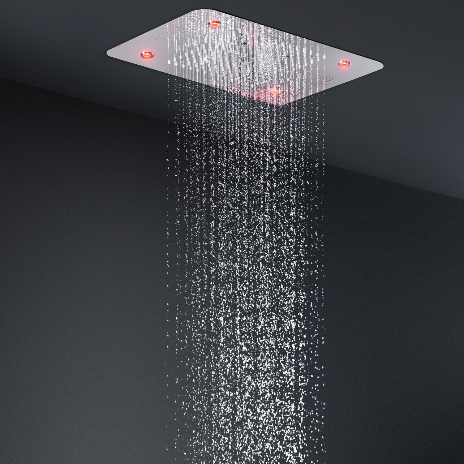 Bathroom Music Shower System Ceiling LED Massage Misty Rain Showerhead 3 Functions Thermostatic Brass Concealed Mixer Faucets