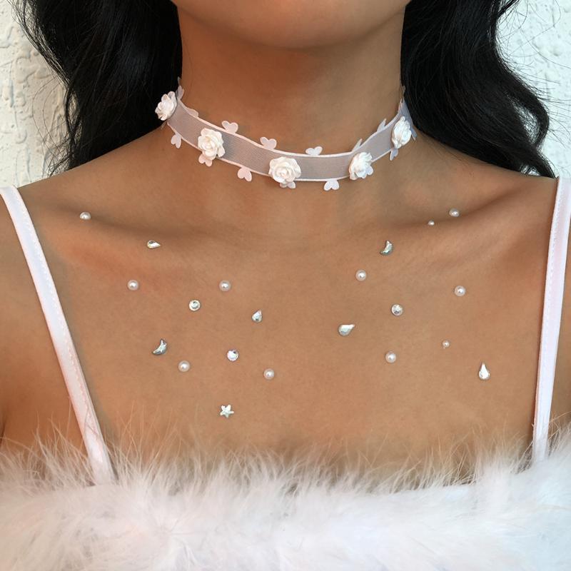 Chokers GSOLD Elegant Lady Style Simple Single Layer White Tulle Resin Flower Collar Necklace Temperament Yarn Clavicle Chain Women Neck
Chokers GSOLD Elegant Lady Style Simple Single Layer White Tulle Resin Flower Collar Necklace Temperament Yarn Clavicle Chain Women Neck