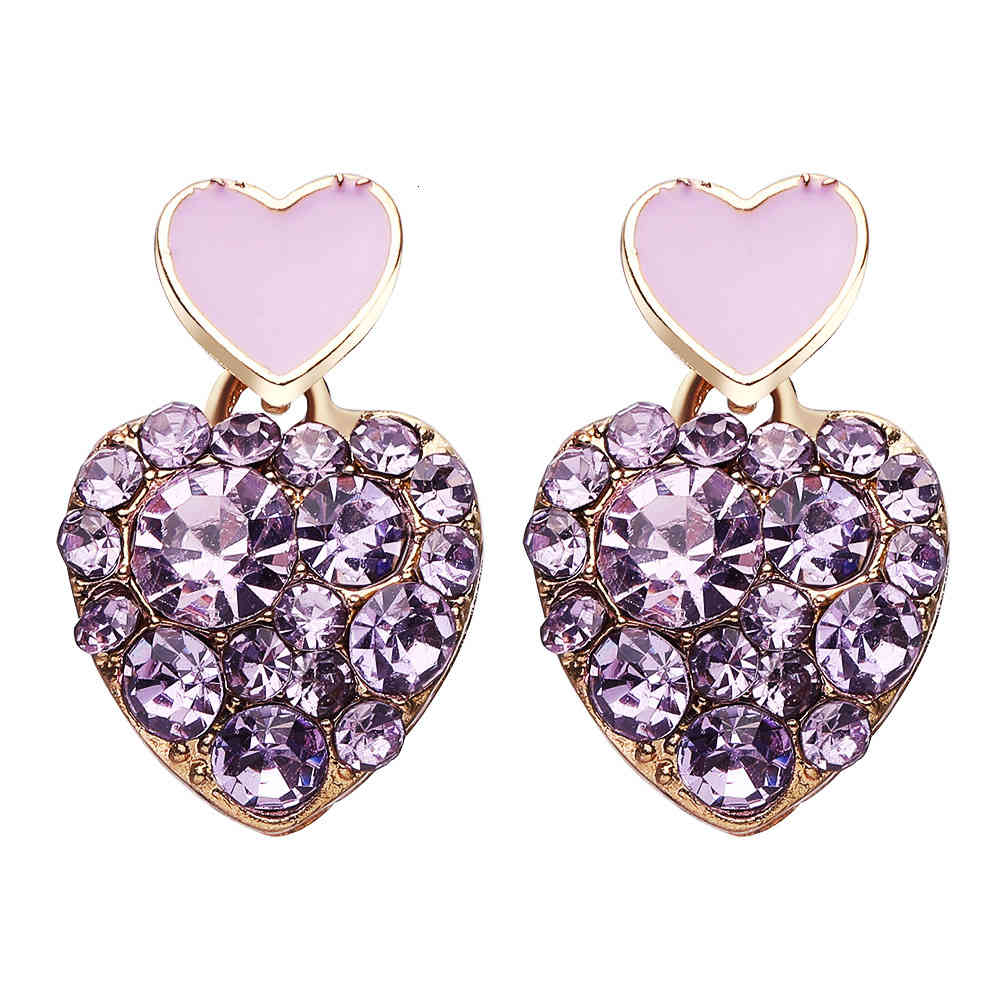 charms earrings diamond studded peach heart love zircon creative purple full double five-star female, Golden
charms earrings diamond studded peach heart love zircon creative purple full double five-star female, Golden