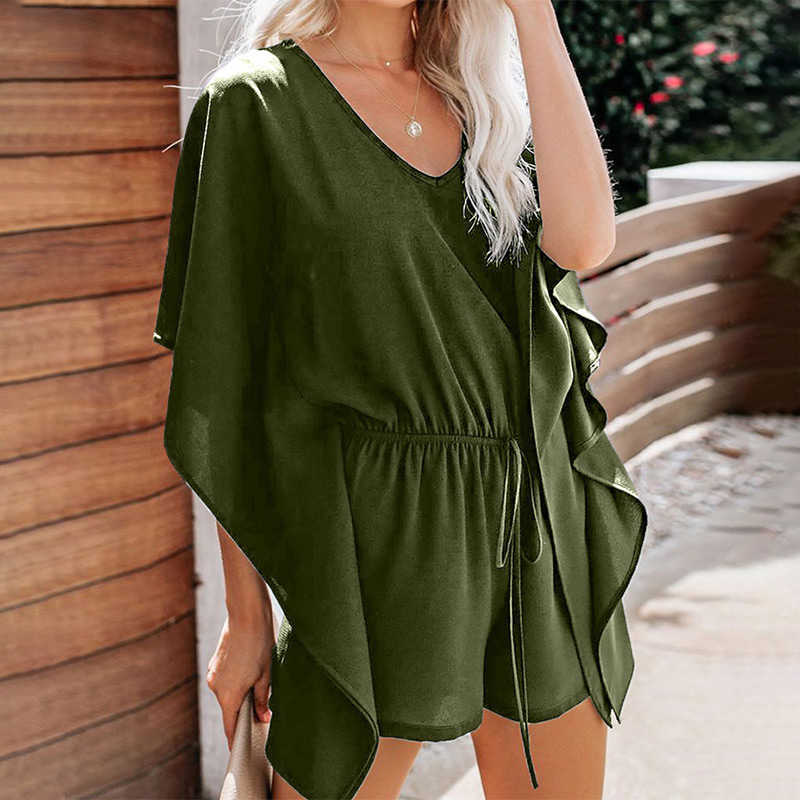 Summer Women High Waist Rompers Casual Drawstring Sexy V Neck Short Sleeve Work Overalls Lace UP Jumpsuit Short Playsuits 210709, Blue
Summer Women High Waist Rompers Casual Drawstring Sexy V Neck Short Sleeve Work Overalls Lace UP Jumpsuit Short Playsuits 210709, Blue
