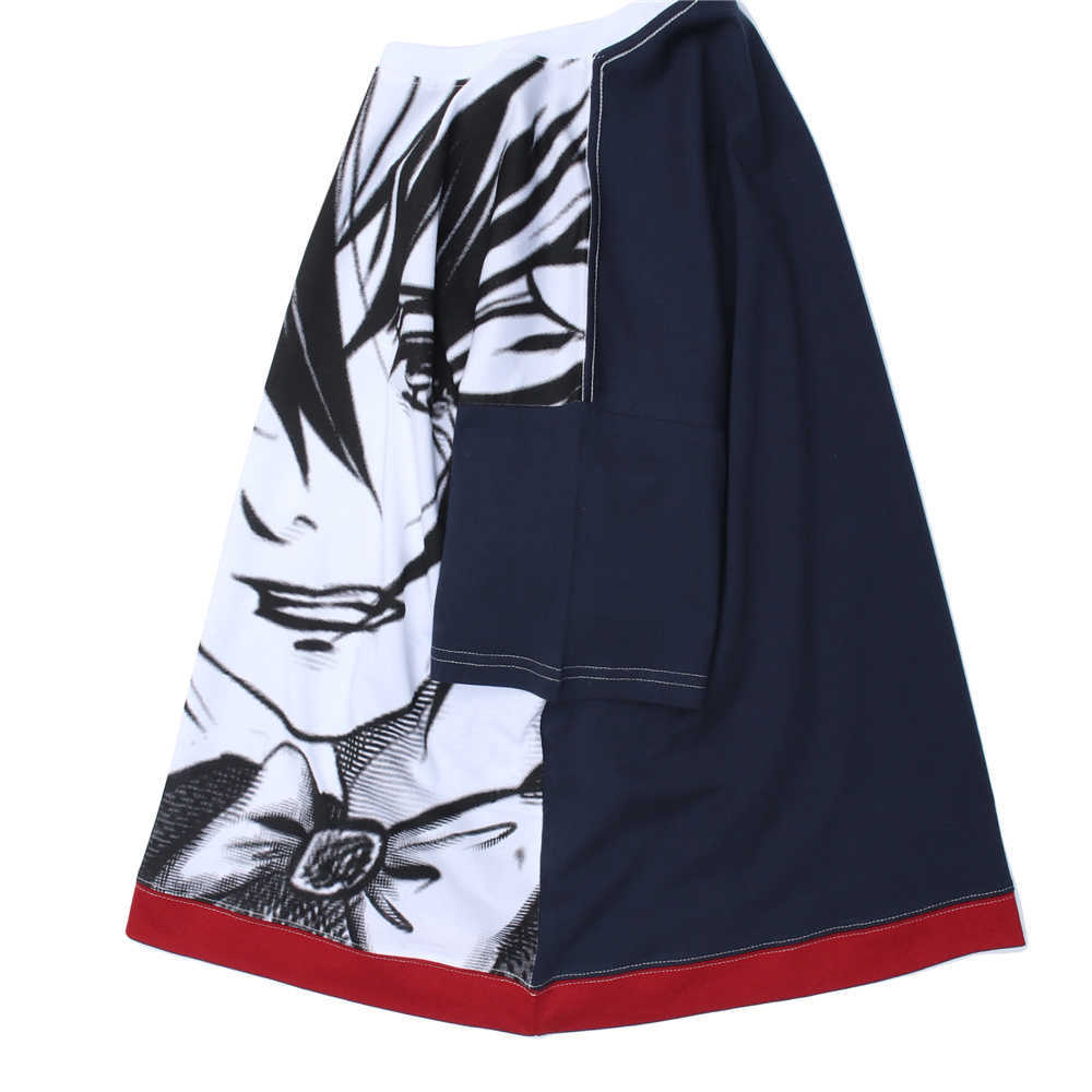 Men's Hip Hop T-Shirt Anime Character Painting Print T Shirt Summer Short Sleeve Tshirt Harajuku Cotton Casual Tops Tees 210601