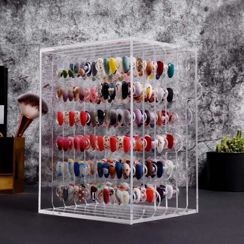 Nail Art Equipment High Quality Fake Tips Storage Box, 5 Layers Transparent Nails Decoration Container Display Case