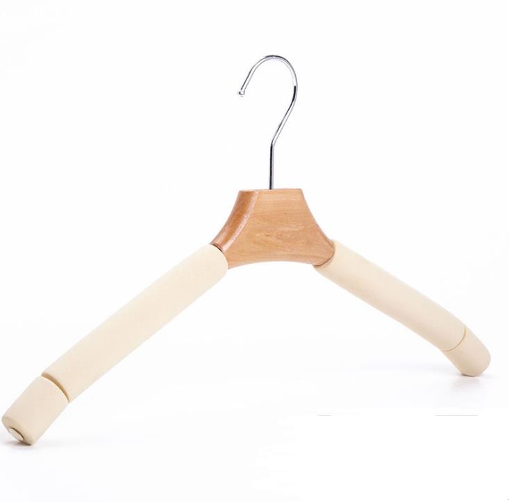 50Pcs Solid Wood Hangers Trousers Coat Clothes Hanger for Suit Sponge Padded Coats Shirts Cloth Holders GGA5031 Free shipping