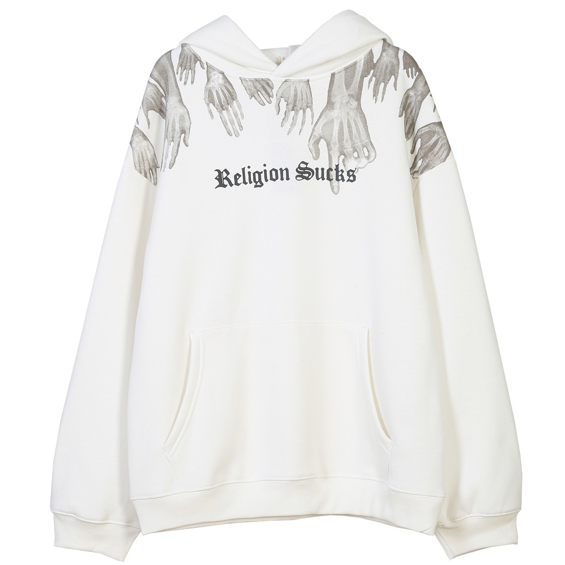 Hands Religion Sucks Print Fleece Hooded Sweatshirts Hoodies Hipster Hoodie Punk Rock Pullover Tops Casual black Hoodie 201020