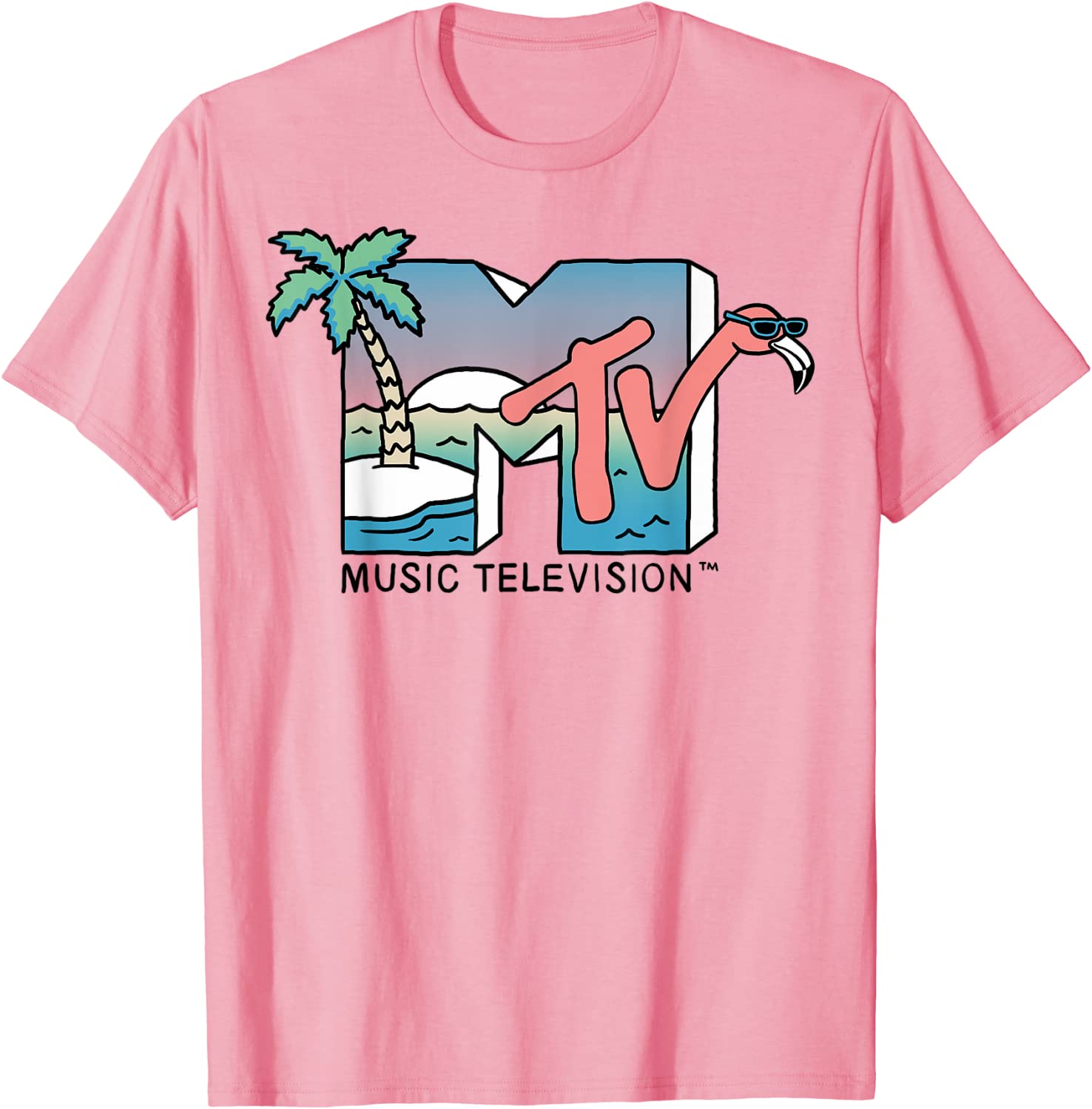 MTV Beach Island Flamingo Logo Vintage T Shirt Short Sleeve Tee Cotton Tops, White;black
MTV Beach Island Flamingo Logo Vintage T Shirt Short Sleeve Tee Cotton Tops, White;black