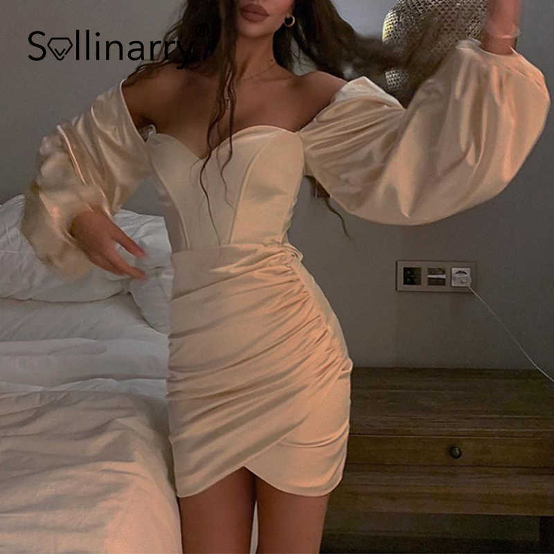 Sollinarry High street pleated women's dress summer Sexy lantern sleeve sheath mini dress Off shoulder v-neck wrap vestidos 210709, Apricot
Sollinarry High street pleated women's dress summer Sexy lantern sleeve sheath mini dress Off shoulder v-neck wrap vestidos 210709, Apricot