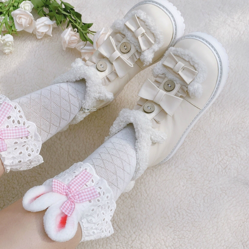 Jump Meade 4cm Winter Lolita Women's Boots Kawaii Anime Hot Japanese Velvet Bowknot High Top Pu Zipper Loli Shoes E4ss
Jump Meade 4cm Winter Lolita Women's Boots Kawaii Anime Hot Japanese Velvet Bowknot High Top Pu Zipper Loli Shoes E4ss