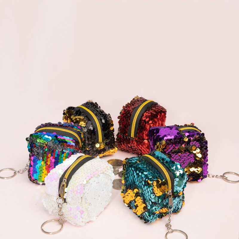 New Female Mini Glitter Purse Storage Small bag Children's Coin Purse Two-Color Three-dimensional Sequin Keychain, Colorful
New Female Mini Glitter Purse Storage Small bag Children's Coin Purse Two-Color Three-dimensional Sequin Keychain, Colorful