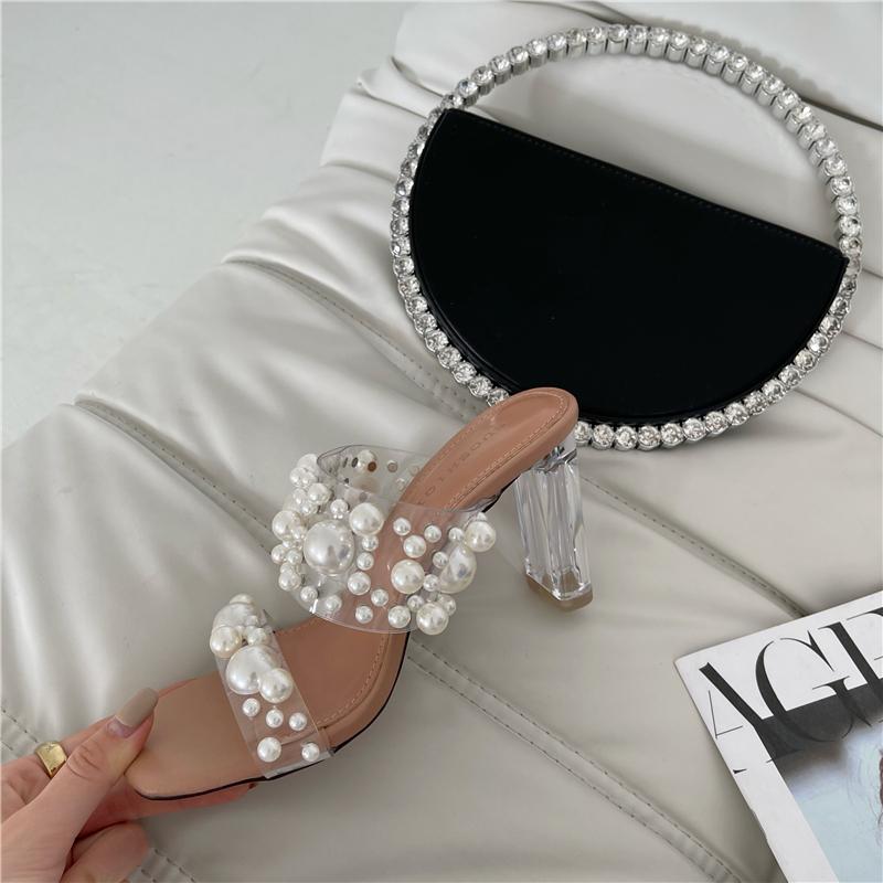 Dress Shoes Women Slippers Summer 2021 Designer Heels Sandals Arrival Pearl Clear For Casual, White
Dress Shoes Women Slippers Summer 2021 Designer Heels Sandals Arrival Pearl Clear For Casual, White
