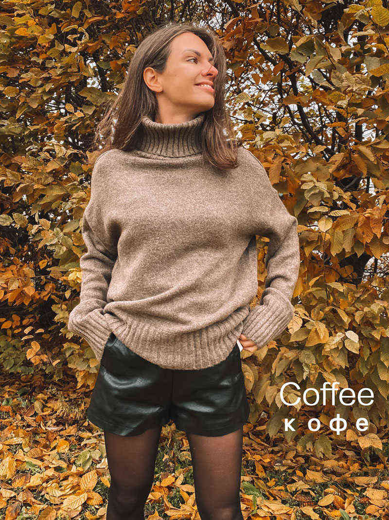 autumn Winter casual cashmere oversize thick Sweater pullovers Women loose Turtleneck women's sweaters jumper 211109