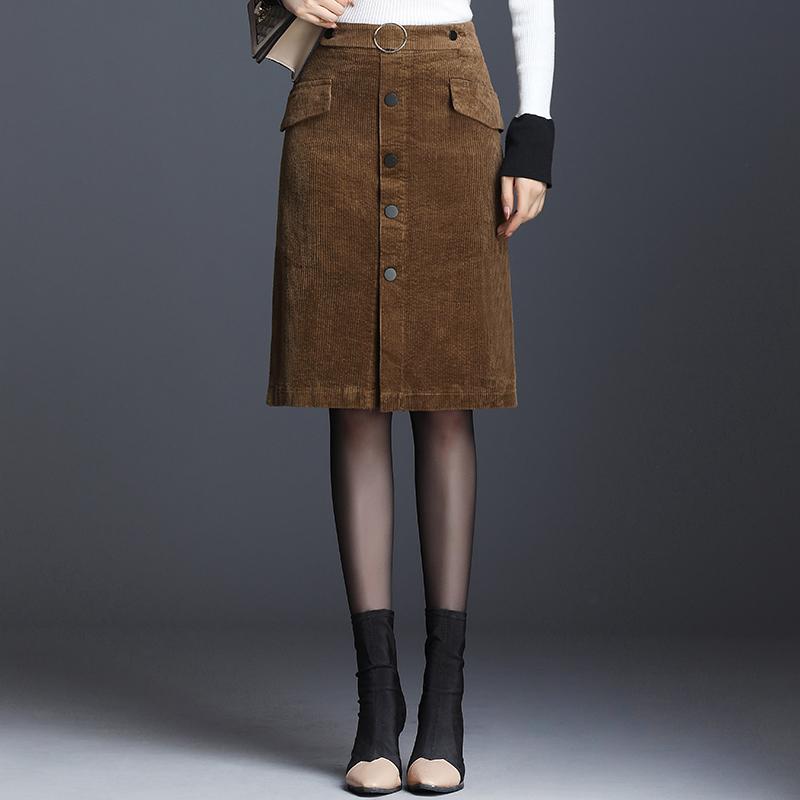 Skirts Fall Winter Casual Womens Female High Waisted Slim Placket Black Navy Corduroy Pencil Skirt , Knee Length For Woman, Brown
Skirts Fall Winter Casual Womens Female High Waisted Slim Placket Black Navy Corduroy Pencil Skirt , Knee Length For Woman, Brown