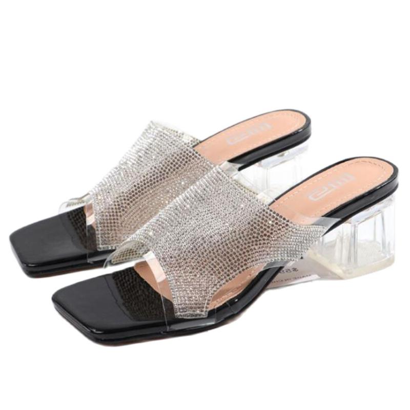 Slippers Women's Outdoor Casual Summer Shoes Fashion Rhinestone Transparent Open Toe Thick Heel Sandals Female Qq817, Black
Slippers Women's Outdoor Casual Summer Shoes Fashion Rhinestone Transparent Open Toe Thick Heel Sandals Female Qq817, Black